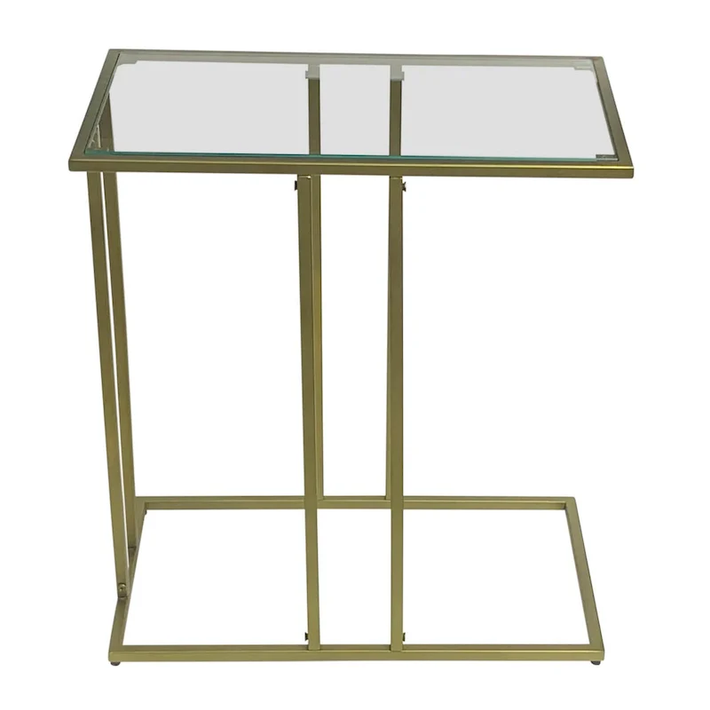 Carolina Living Serena End Table with Clear Glass - Antique Gold