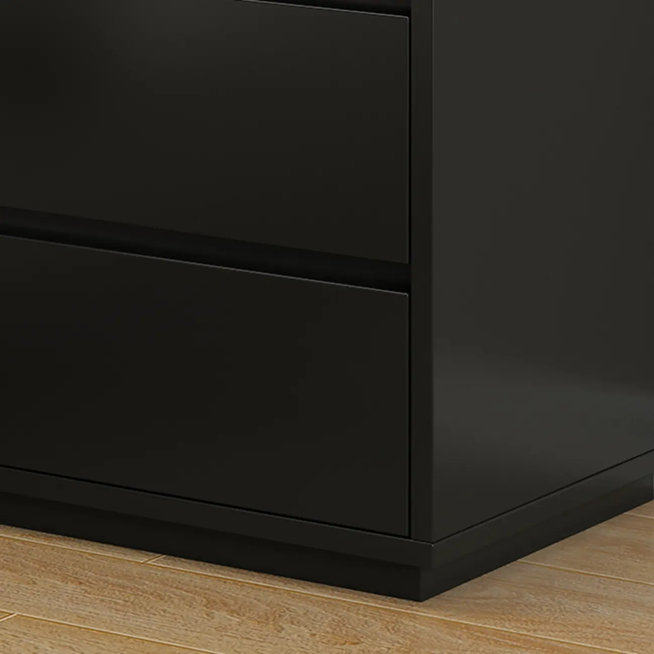 Wood Modern Narrow Two-Drawer Nightstand