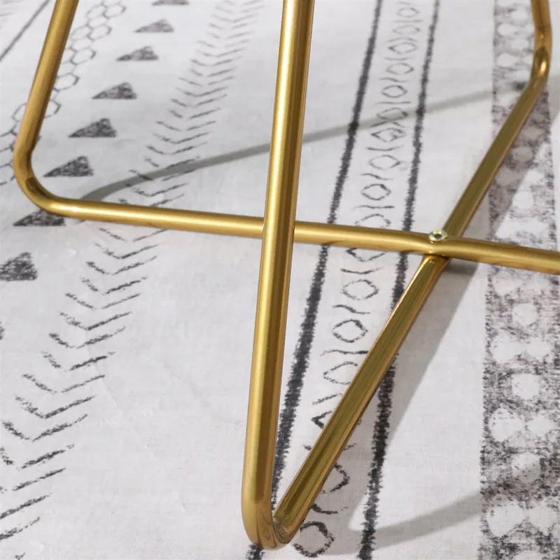 Silky Velvet Upholstered Accent Chair with Gold Tone Finished Base