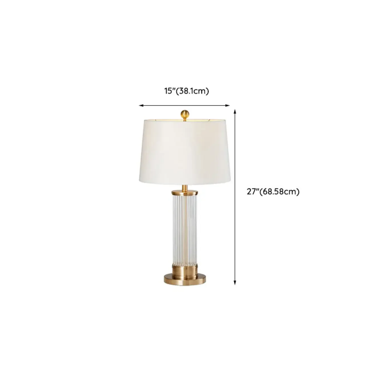 Modern Elegant Barrel Gold LED Table Lamp Fabric Shade