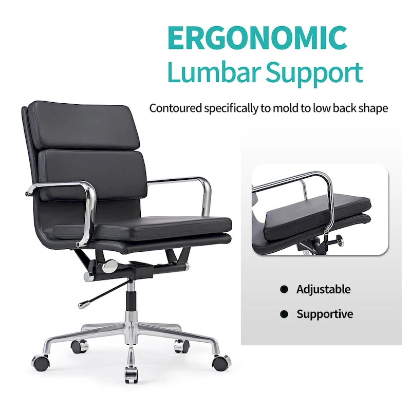 CAROCC Office Chair PU Leather Adjustable ErgoChair with Thickened Cushion - N/A