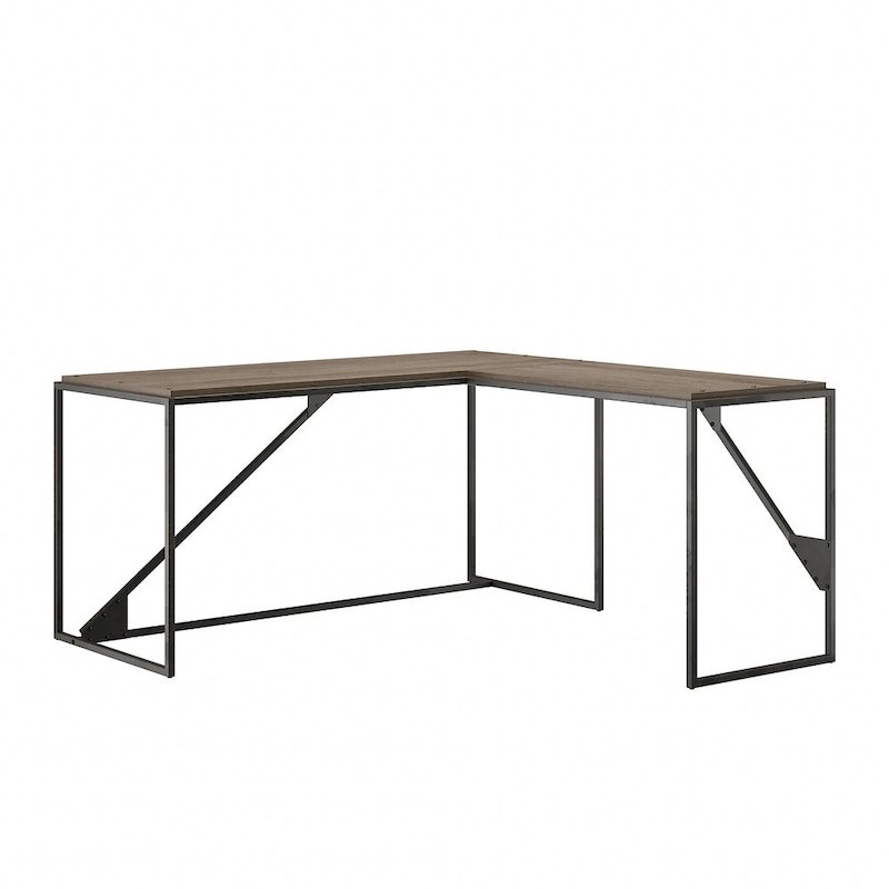 Bush Furniture Refinery 62W L Shaped Industrial Office Desk
