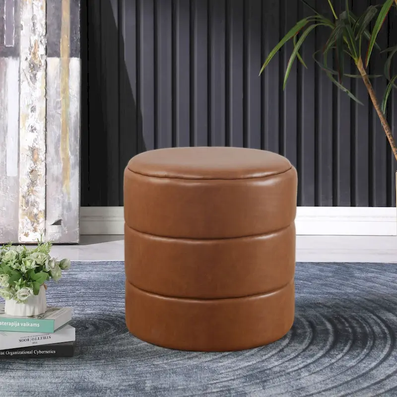 HomePop Upholstered Round Ottoman