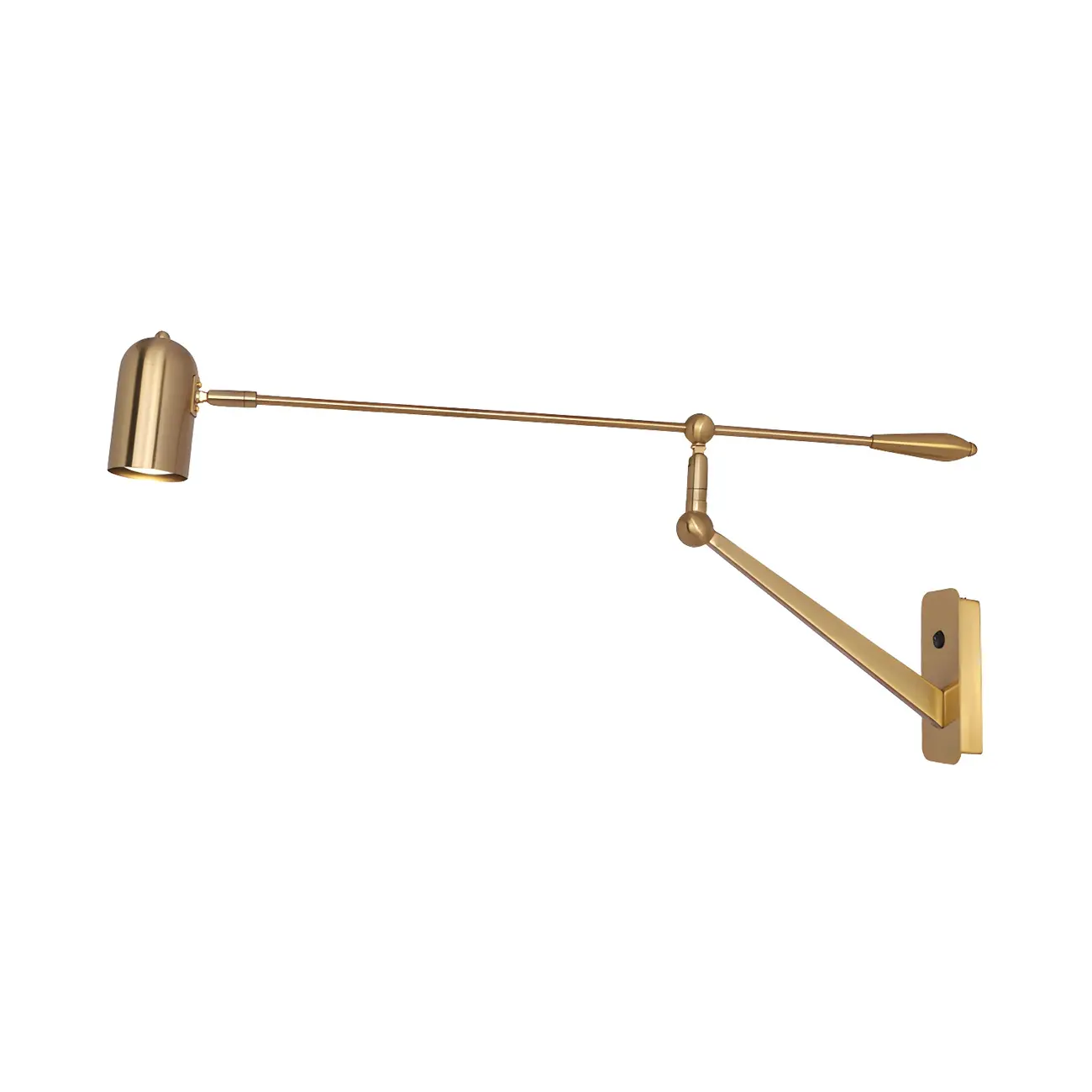 Gold Metal Cylinder Shade Swing Arm Wall Light
