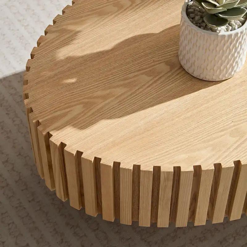 Modern Handcraft Drum Coffee Table
