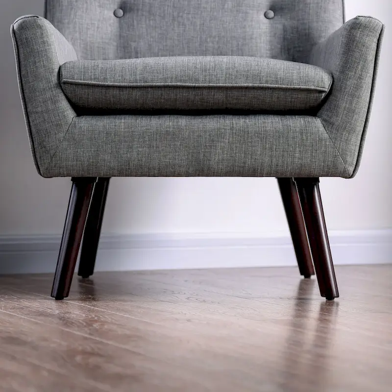 Valla Modern Wood Button Tufted Flared Arms Accent Chair by Carson Carrington