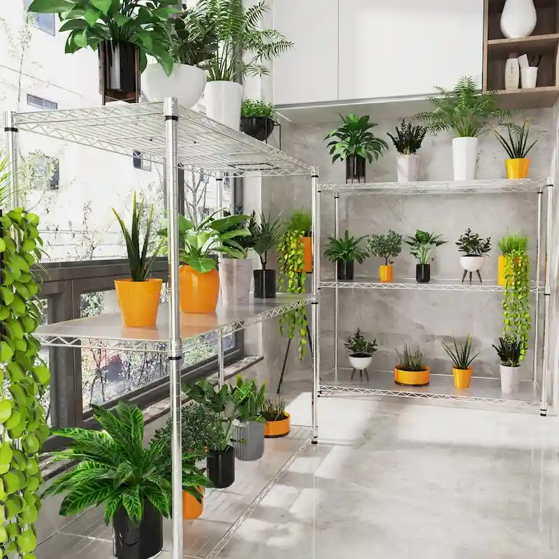 3 Tier Wire Shelving Unit, 1050 LBS NSF Height Adjustable Garage Storage Shelves, Heavy Duty Storage Wire Rack Metal Shelves