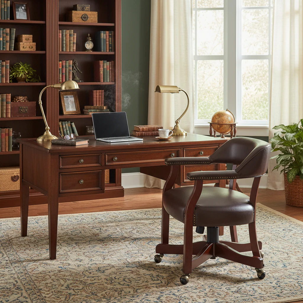 Brown Traditional Single Office Guest Chair