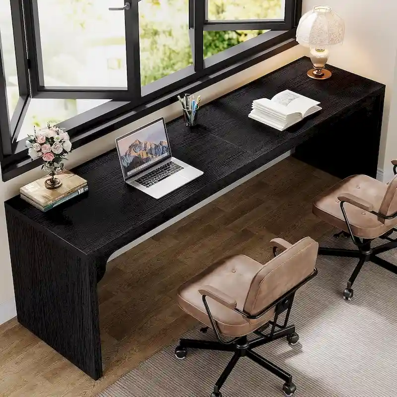 2 Person Desk for Home Office, Large Writing Desk for 2 People