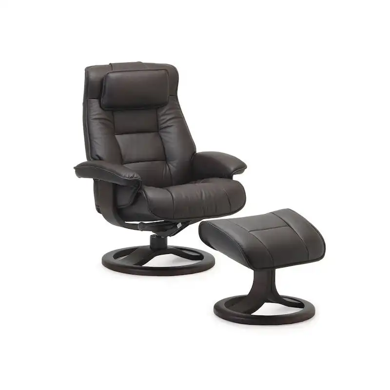 Leather Recliner and Ottoman