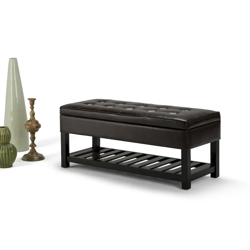 WYNDENHALL Essex 44 inch Wide Transitional Rectangle Ottoman Bench