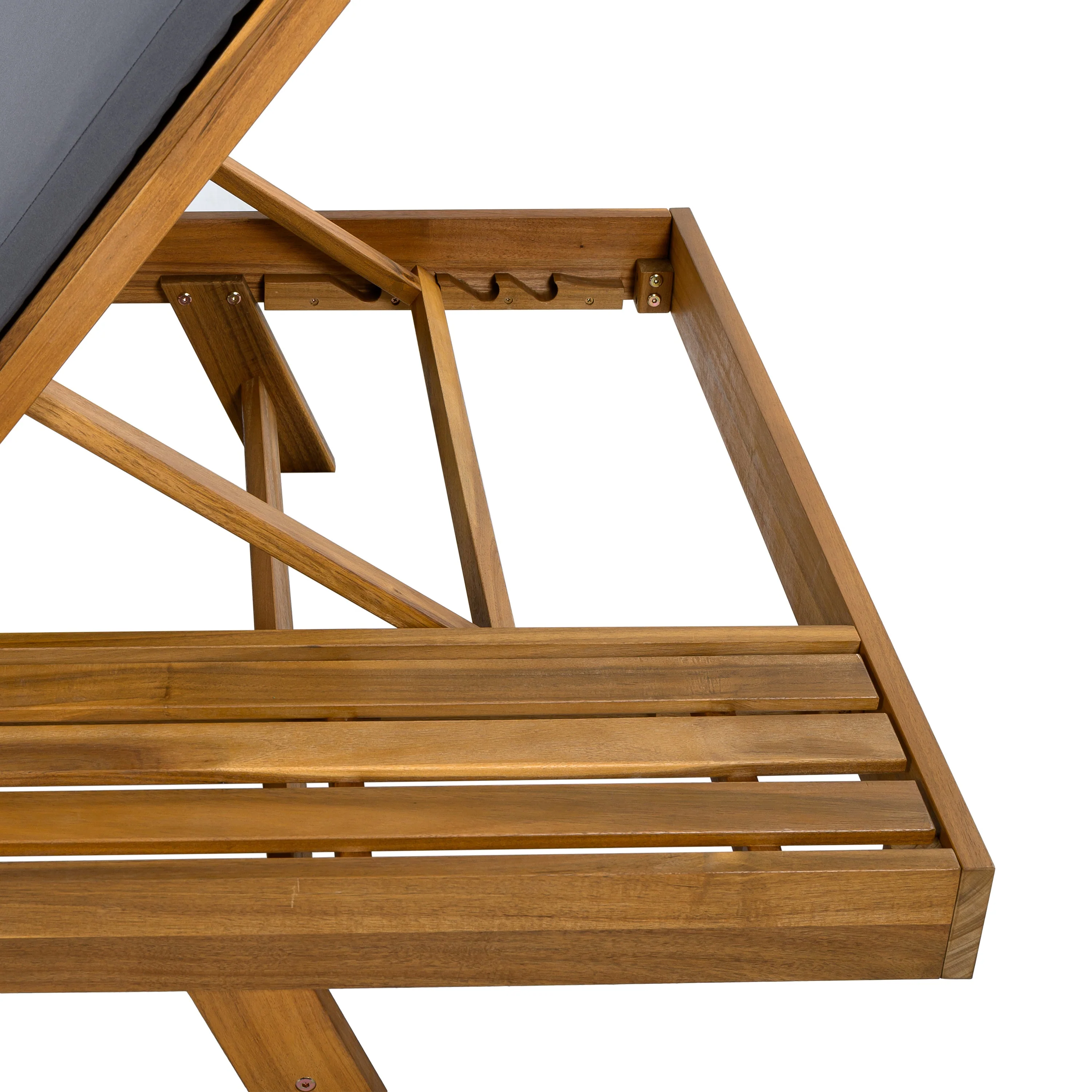 Walker Edison | Teak Lounge Chaise Sunbed