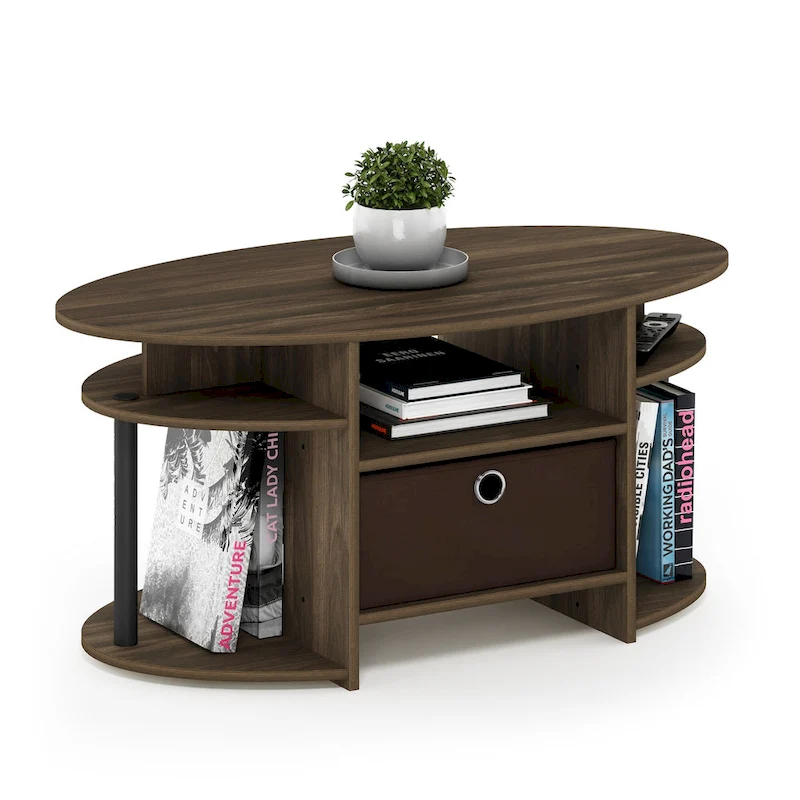 FURINNO JAYA Simple Design Oval Coffee Table