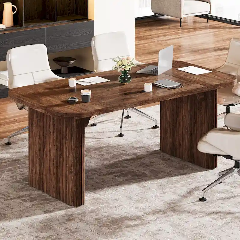 62.99 W Modern Executive Desk Simple Computer Desk with Engineered Wood Top and Legs