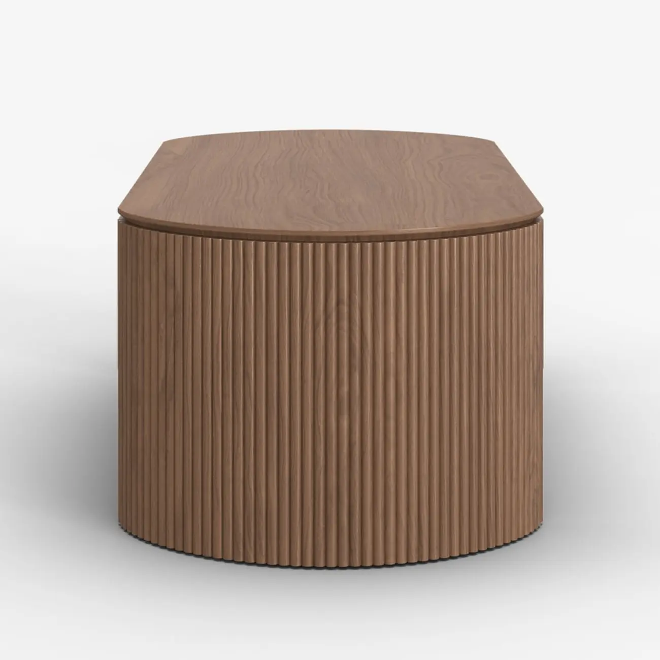 Mid-Century Modern Oval Wooden Lift-Top Coffee Table