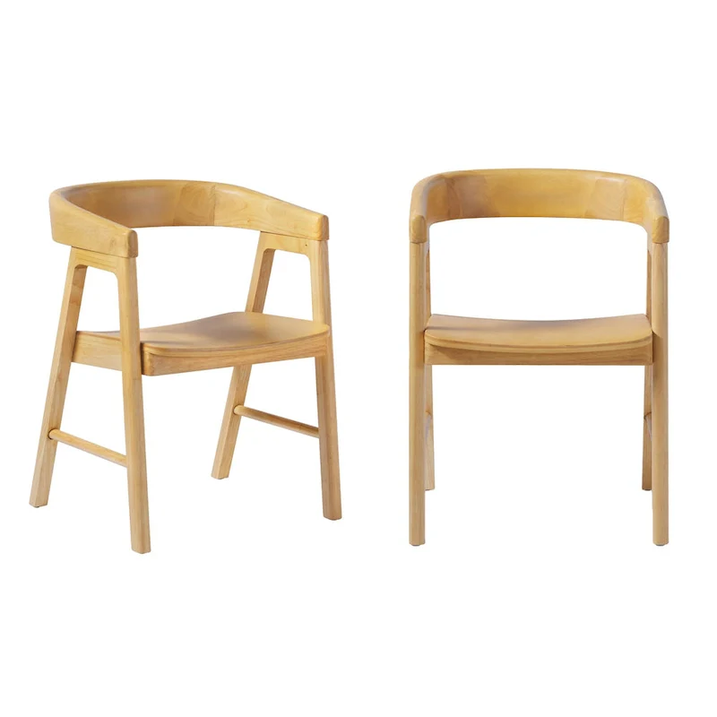 Middlebrook Modern Solid Wood Rounded Back Dining Chair (Set of 2)