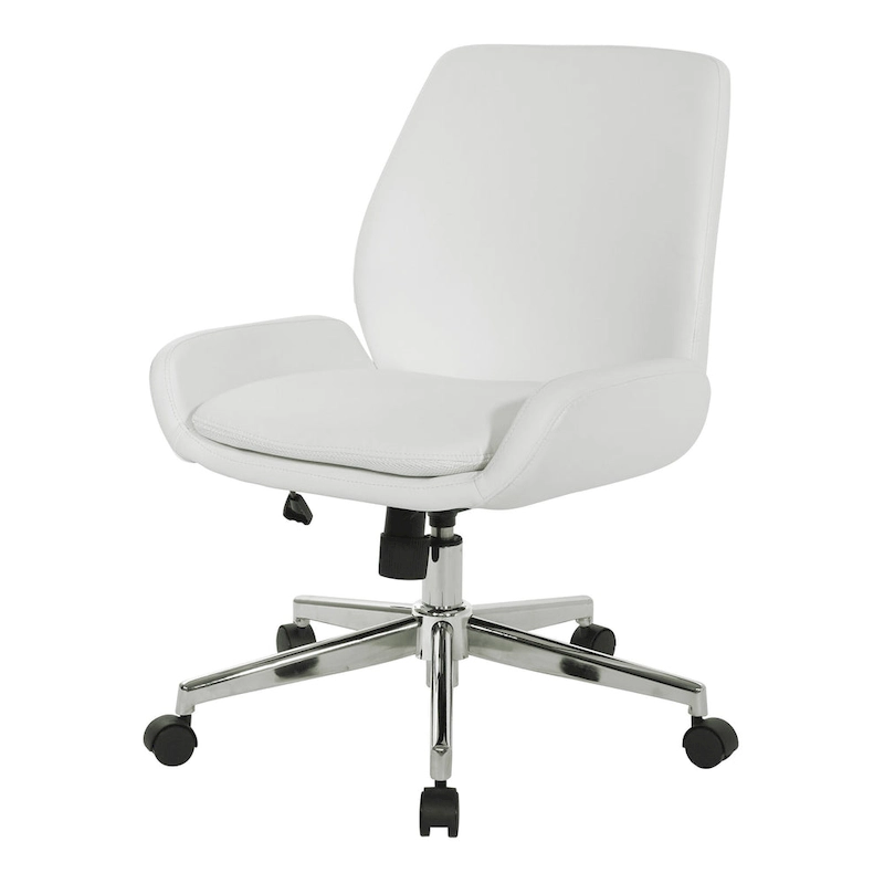 Office Chair with Faux Leather and Chrome Finish Base