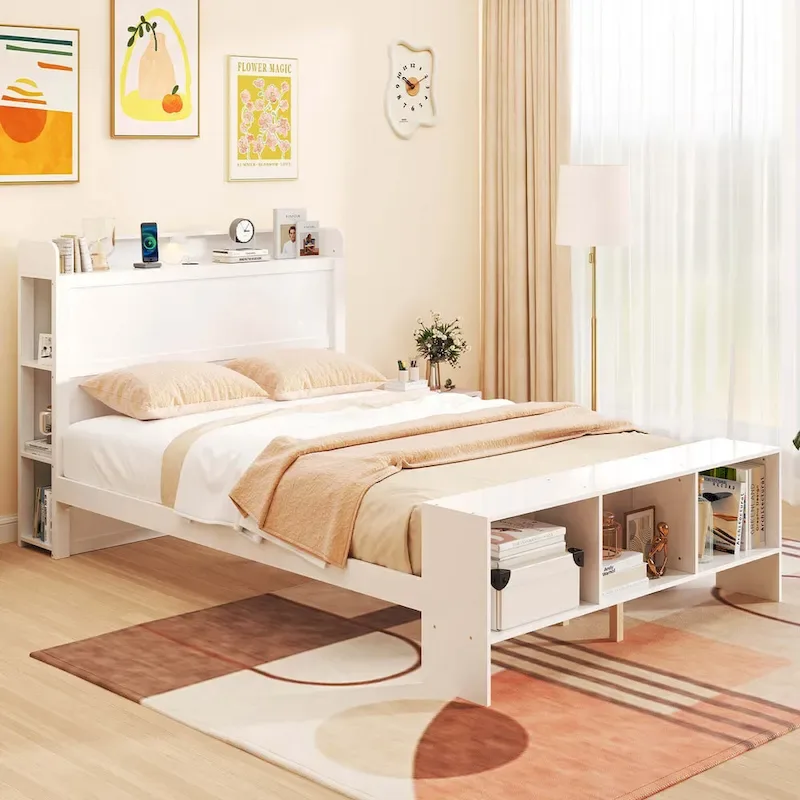 Single/Double Bed Frame (with Storage Headboard and Footboard)
