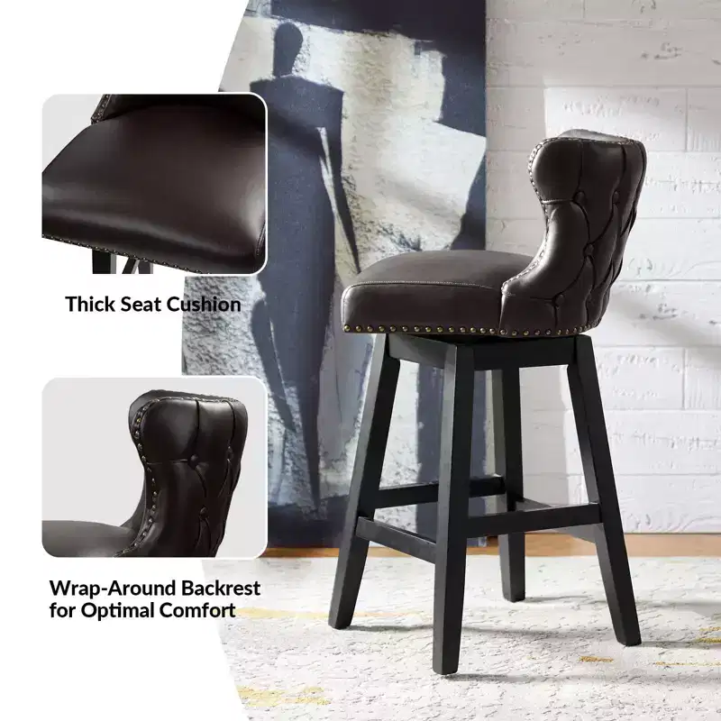 Johannes Swivel Bar & Counter Stool Set of 2|HULALA HOME