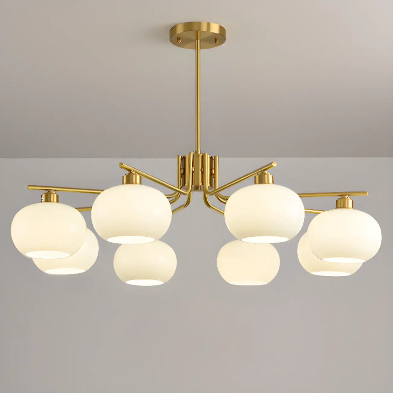 Modern Glass Globe Chandelier Adjustable Hanging Length