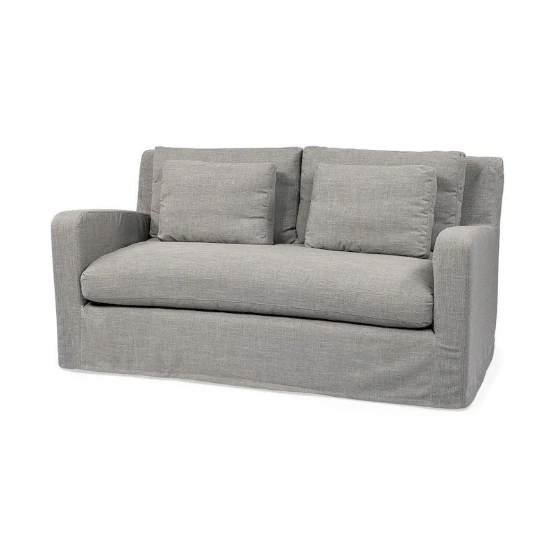 Denly I Beige Slipcover Two Seater Sofa