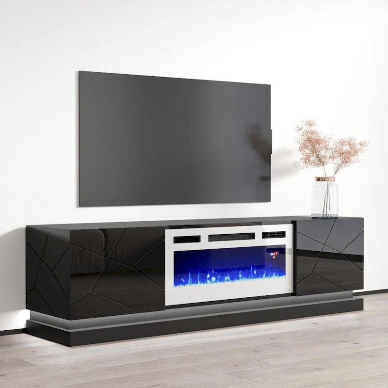 Shu WH-EF Electric Fireplace 71 TV Stand