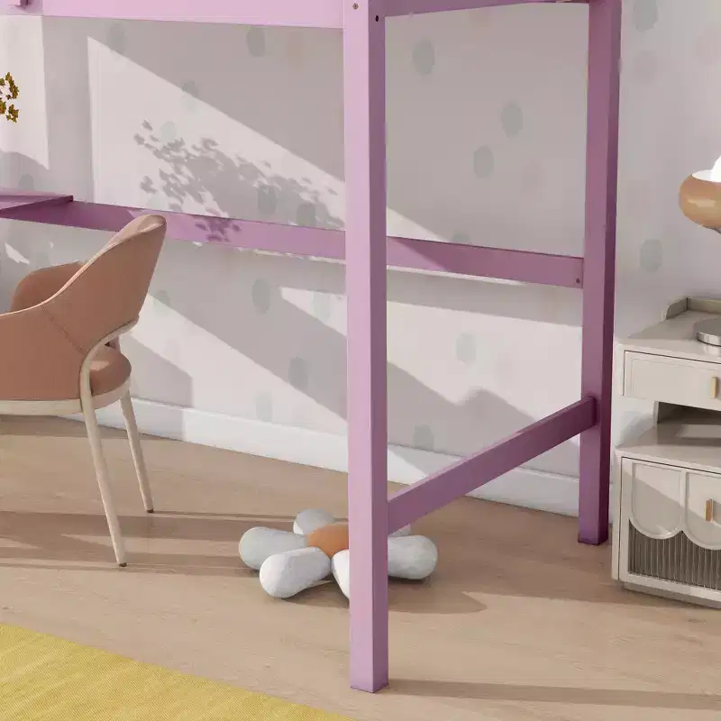 MAYEERTY Twin Bed Frame Upholstered Faux Leather Kid-Friendly No Box Spring Needed