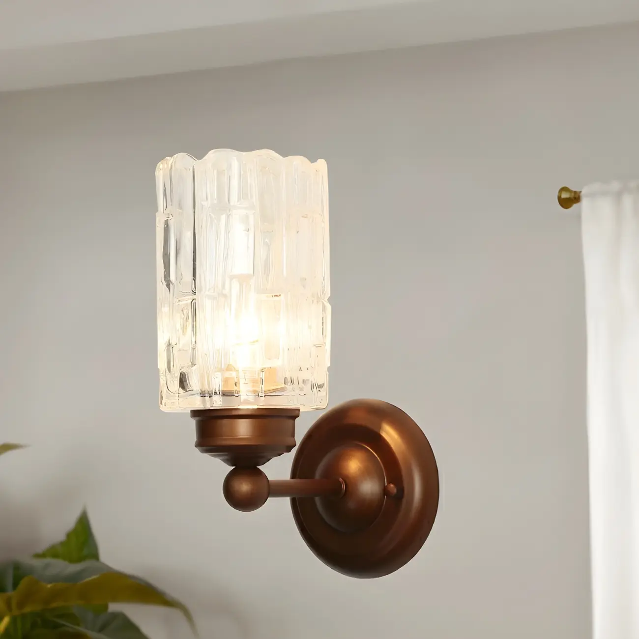Vintage Glass Cylinder Modern Wall Sconce for Indoor Decor