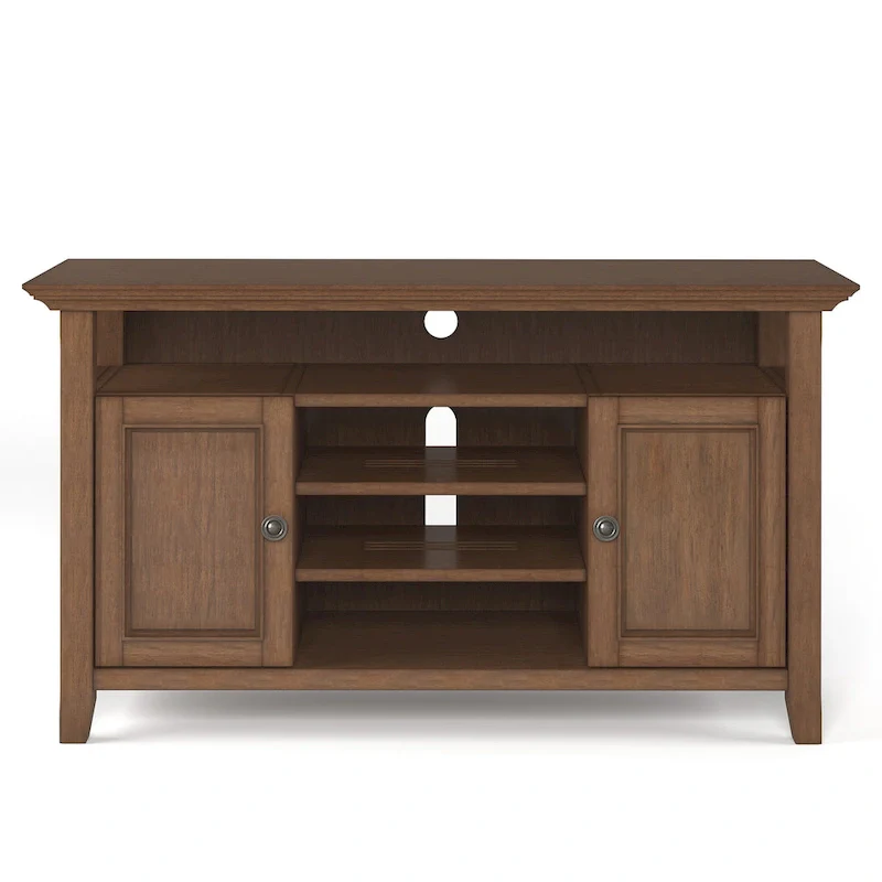 54-Inch Wide Solid Wood Transitional-Style Tv Stand — 54
