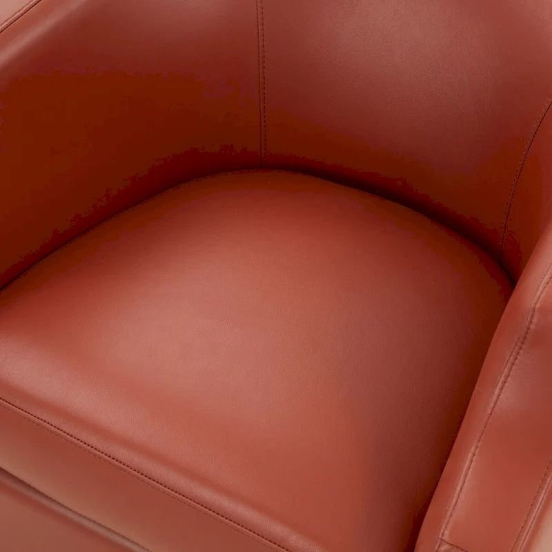 Everette Midnight Blue Top Grain Leather Swivel Glider Barrel Chair by Greyson Living