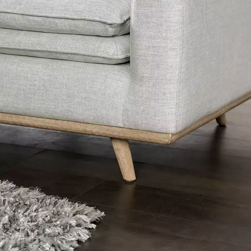 HOMES: Inside + Out Gubera 82" Mid-Century Sofa Cotton Linen Blend Upholstery with Feather Blend Cushions