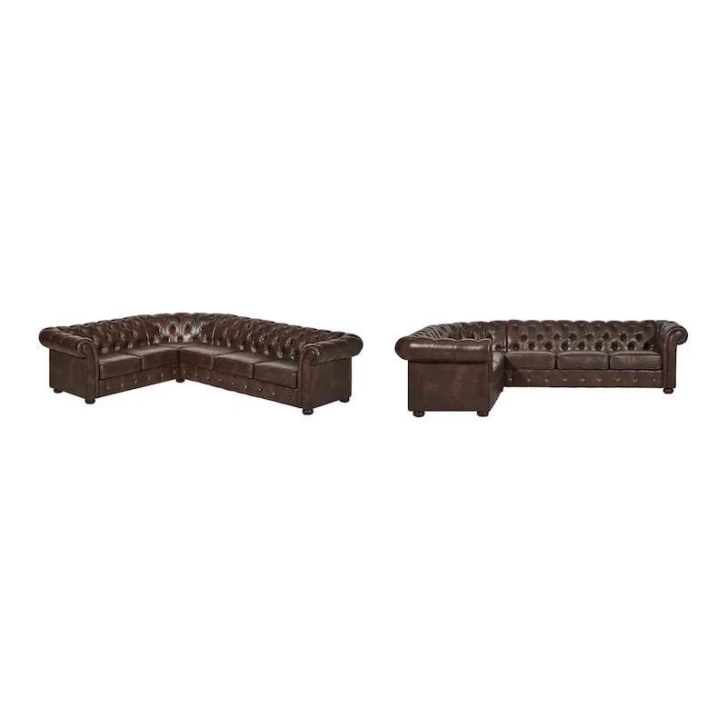 Gdansk 6-Seat L-Shaped Chesterfield Sectional Sofa