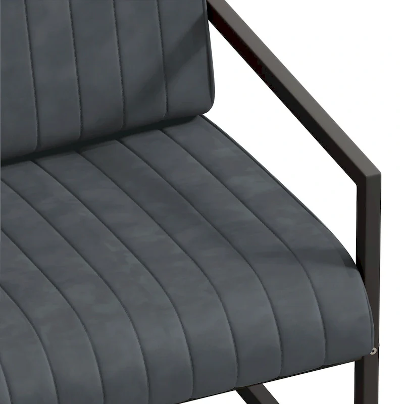 PU Leather Feature Armchair with Thick Padded Backrest