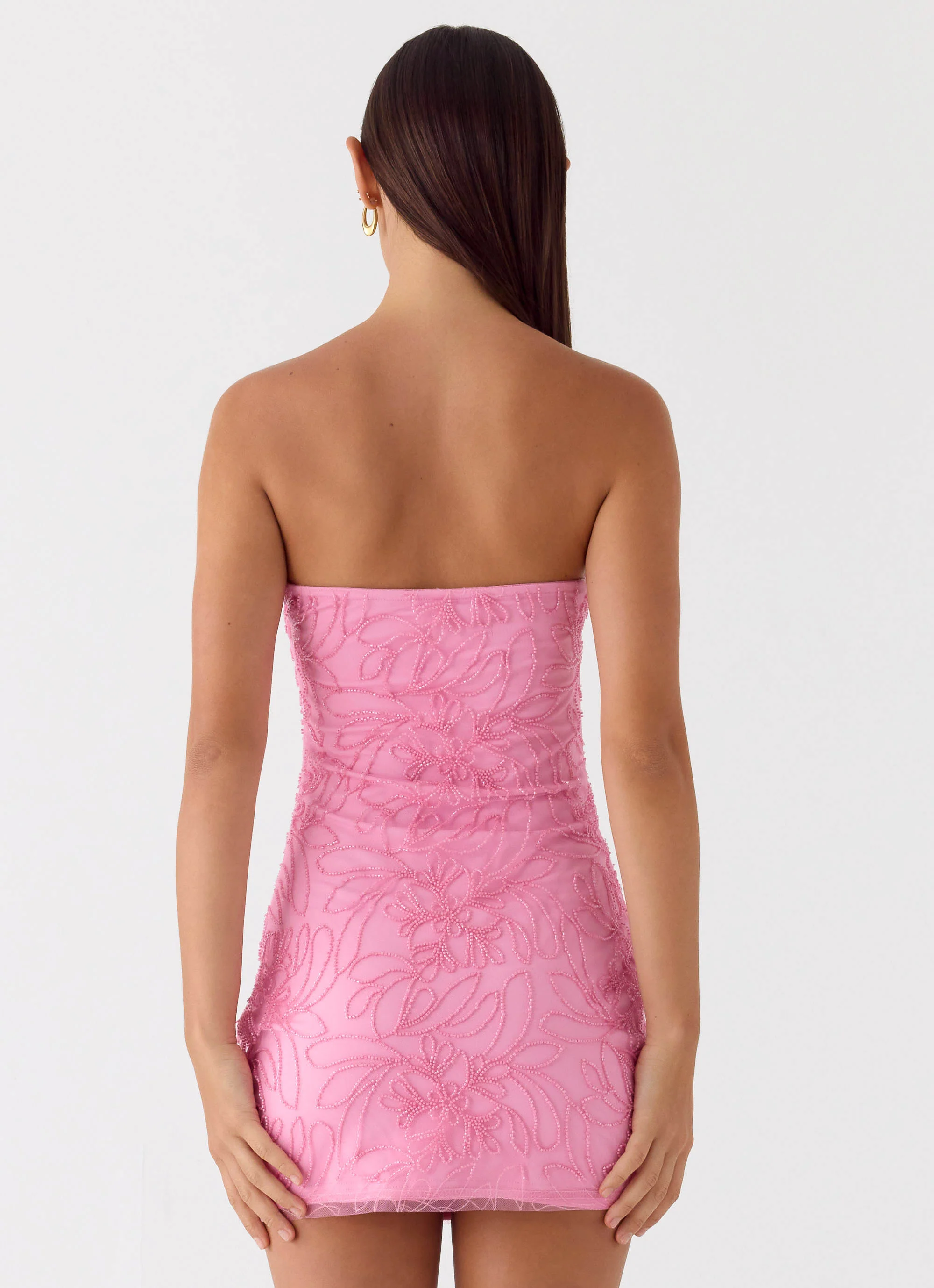 Dangerous Kind Beaded Mini Dress - Pink