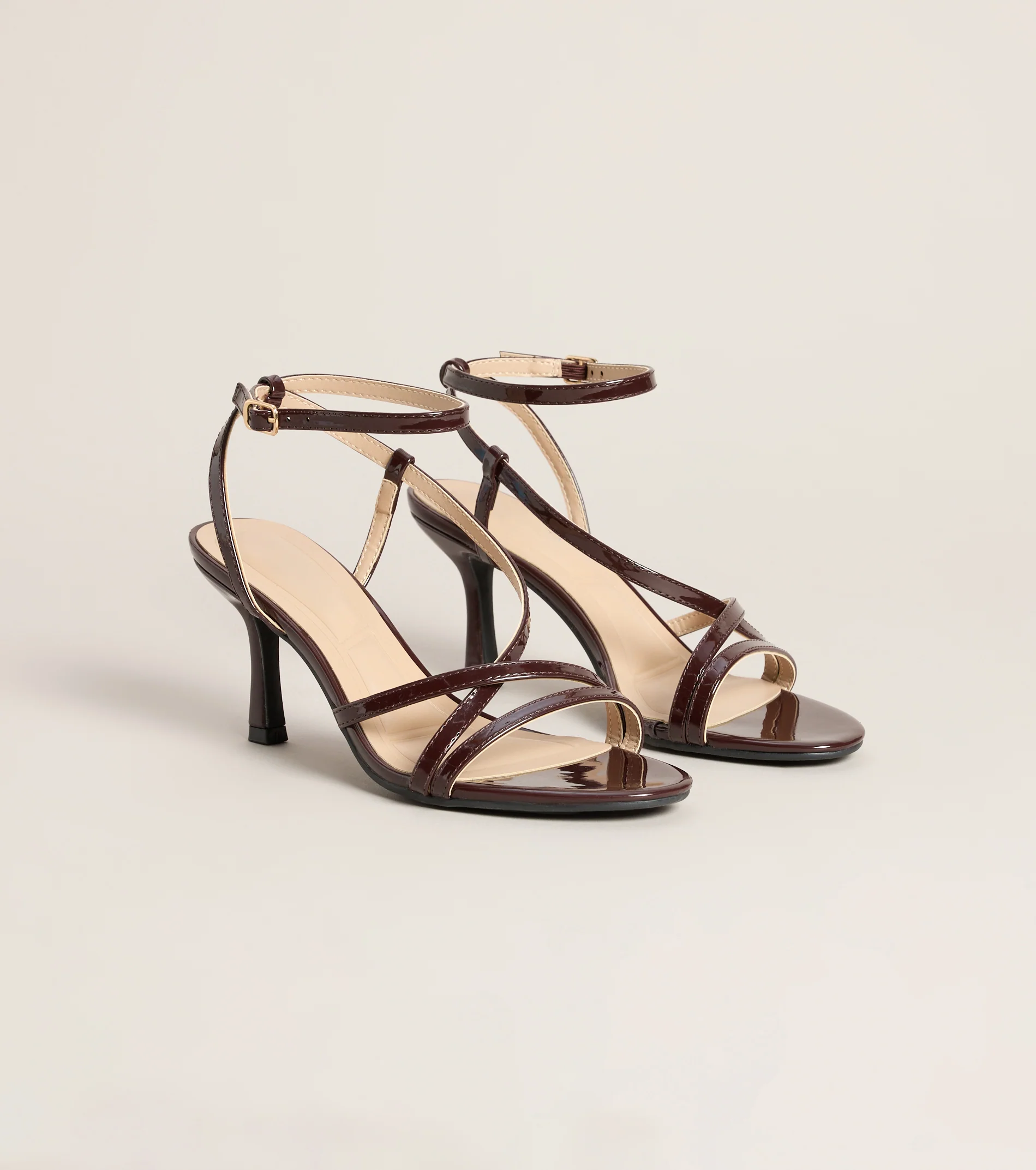 Pretty Little Plans Strappy Kitten Heels