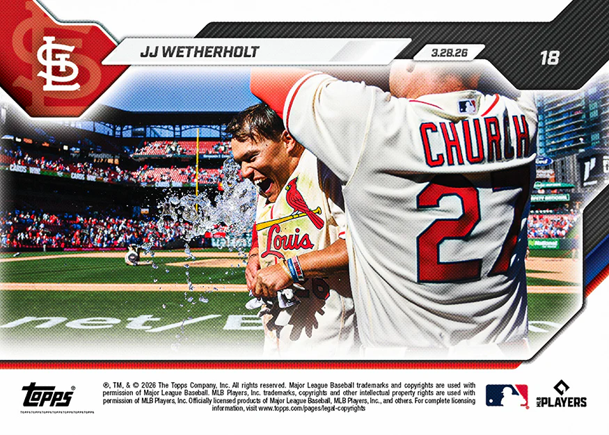 JJ Wetherholt - 2026 MLB Topps NOW® - Card 18