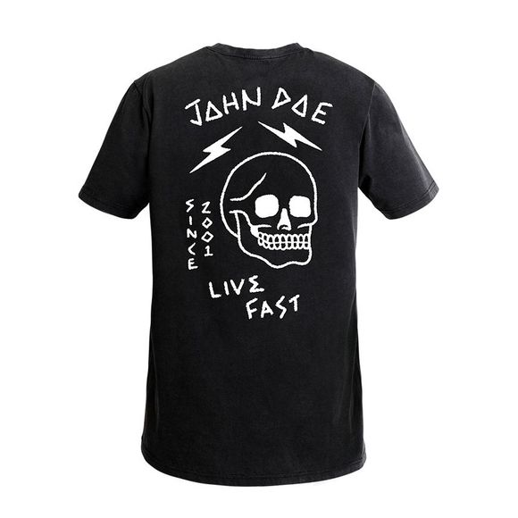 T-Shirt manches courtes John Doe LIVE FAST SKULL - NoirRef : JDE0146