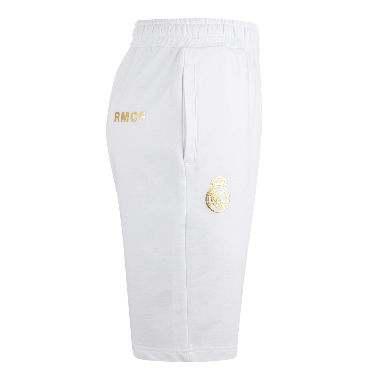 Mens White & Gold Shorts