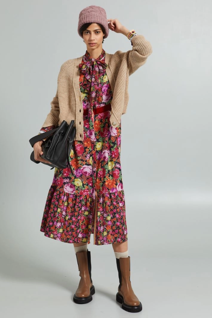 Turn-up beanie hat - POWDER PINK