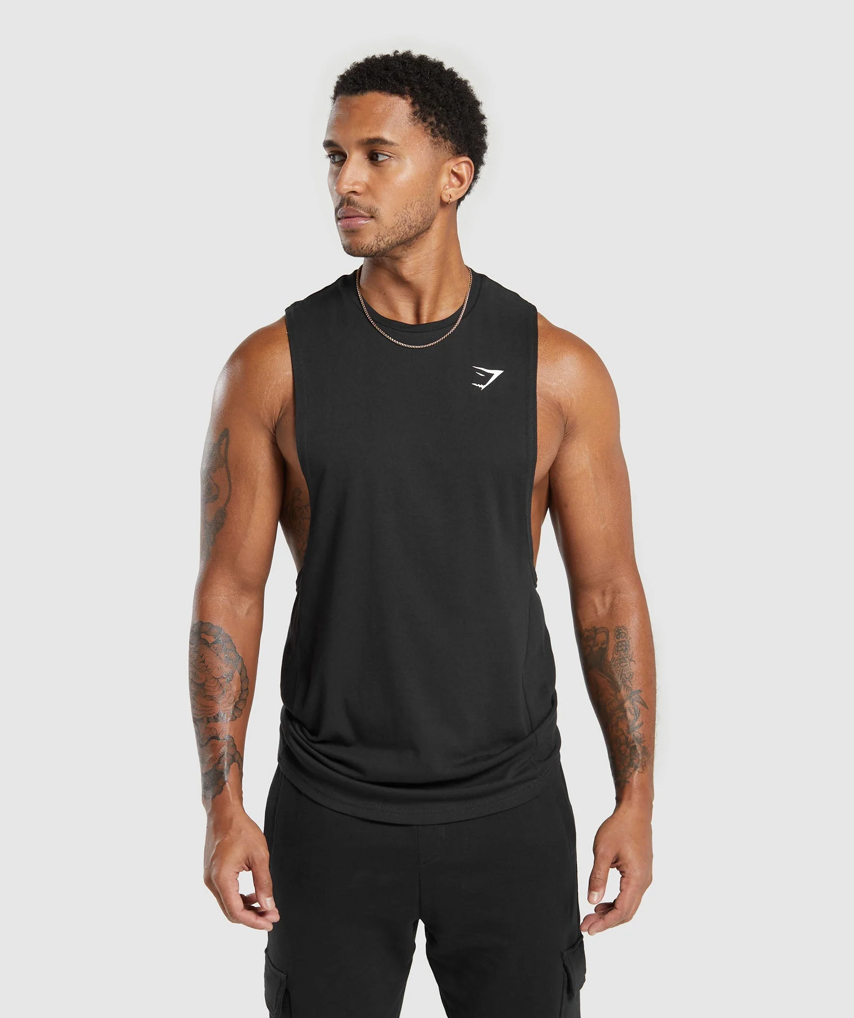 React Drop Arm Tank Black