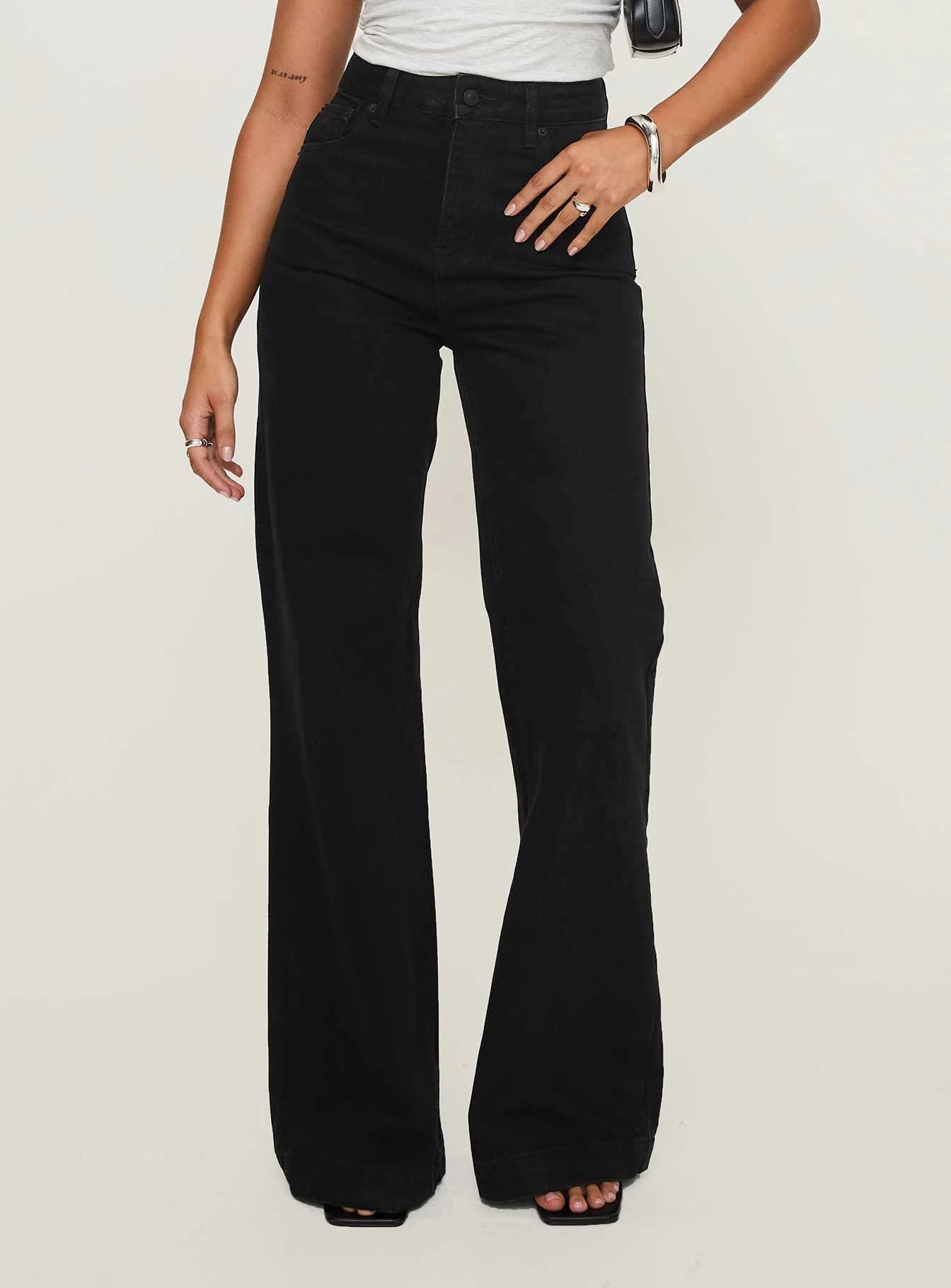Goldie High Rise Wide Leg Jeans True Black