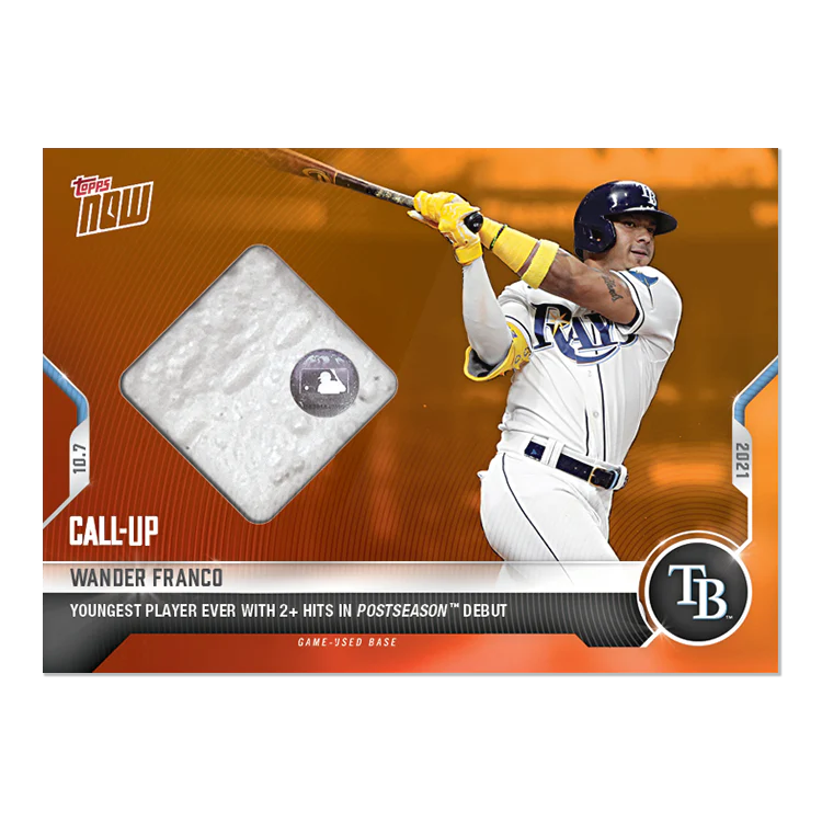 Game-used Base Relic # to 5 - Wander Franco - 2021 MLB TOPPS NOW® Card 924E