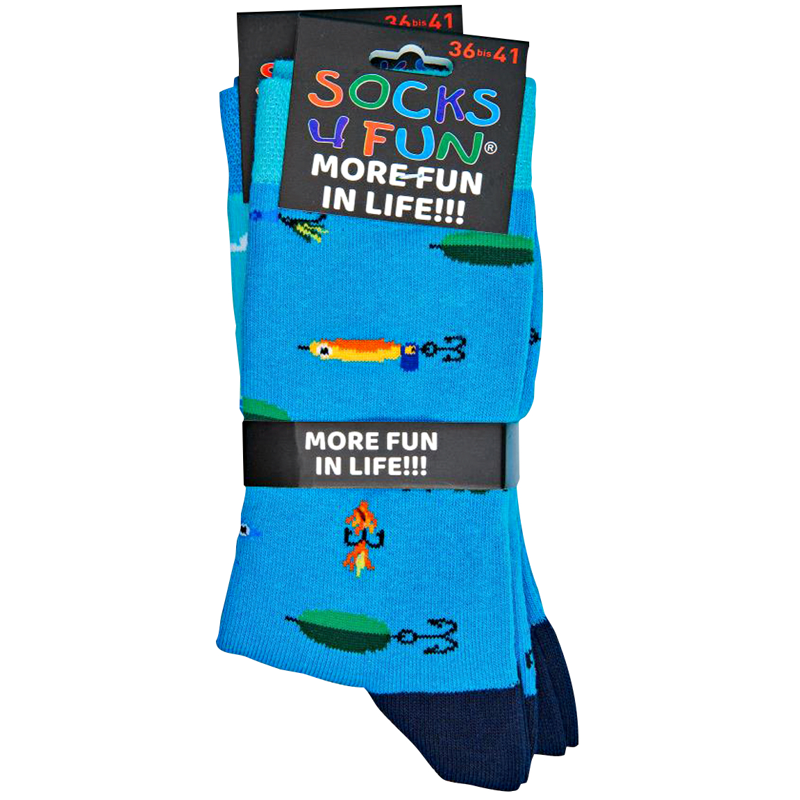 Wowerat Sneakers Socks4Fun, with angler motif (blue)