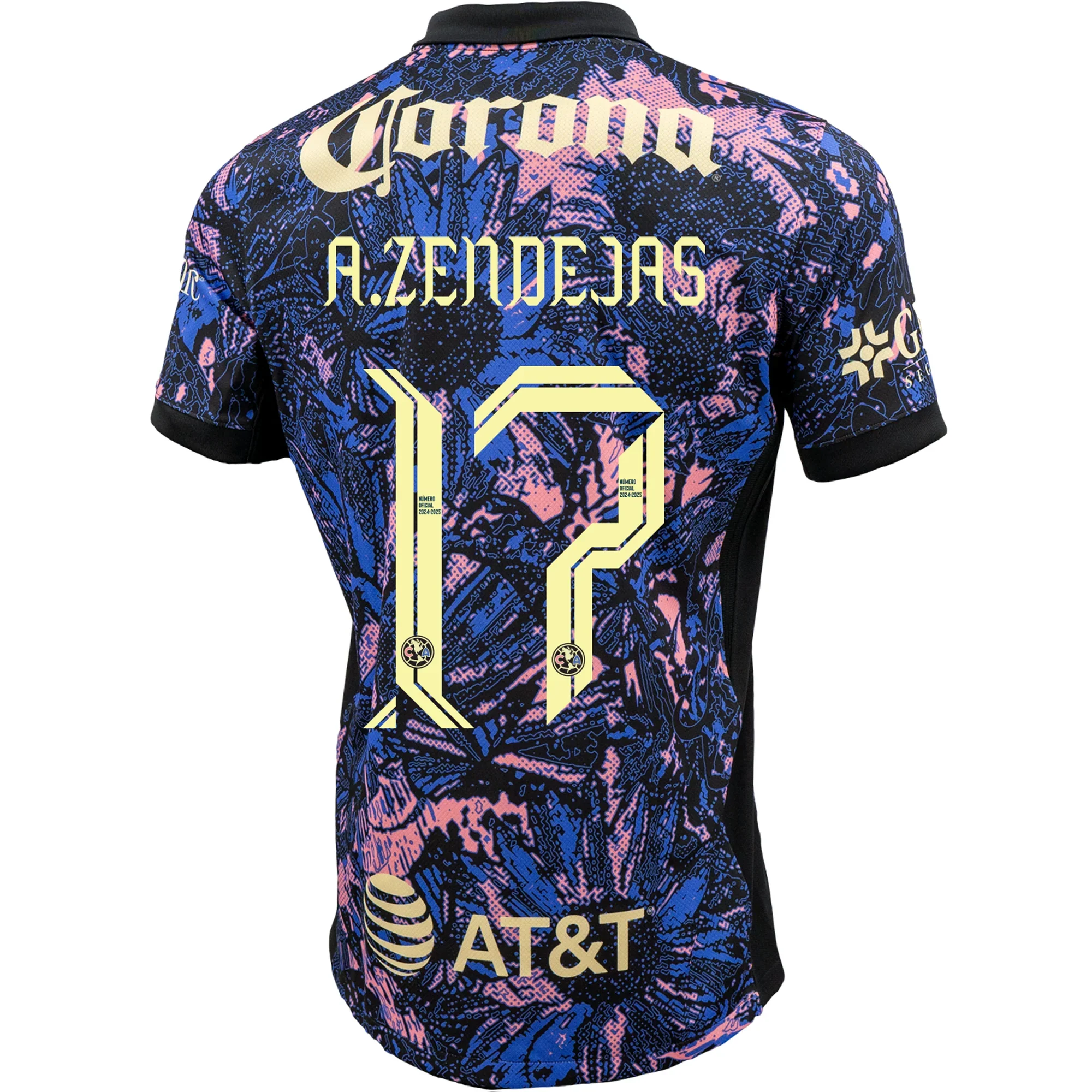 Club America Alejandro Zendejas Third Jersey 24/25 (Medium Blue/Black/Lemon Chiffon)