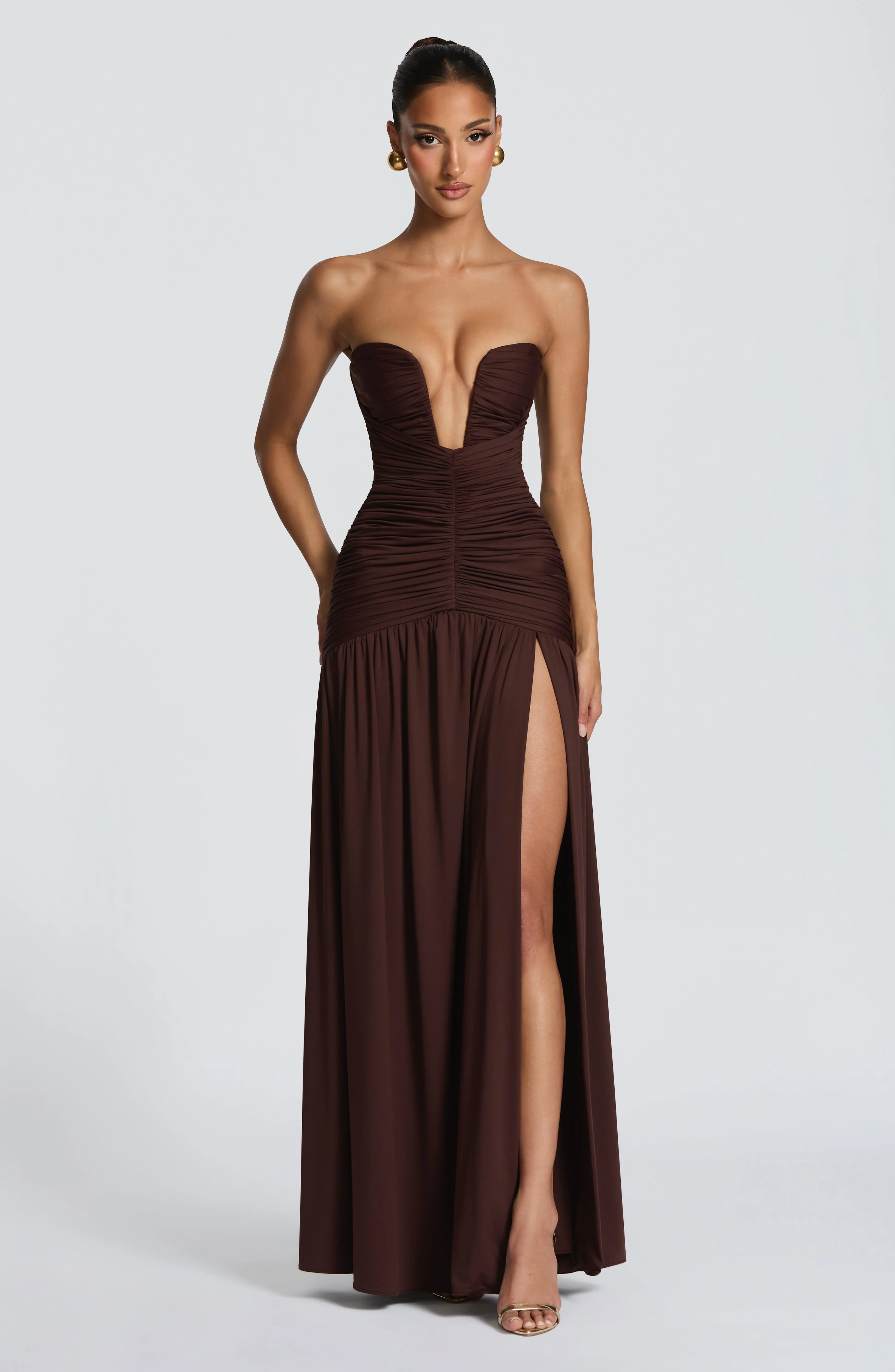 Junia Maxi Dress - Plum Brown