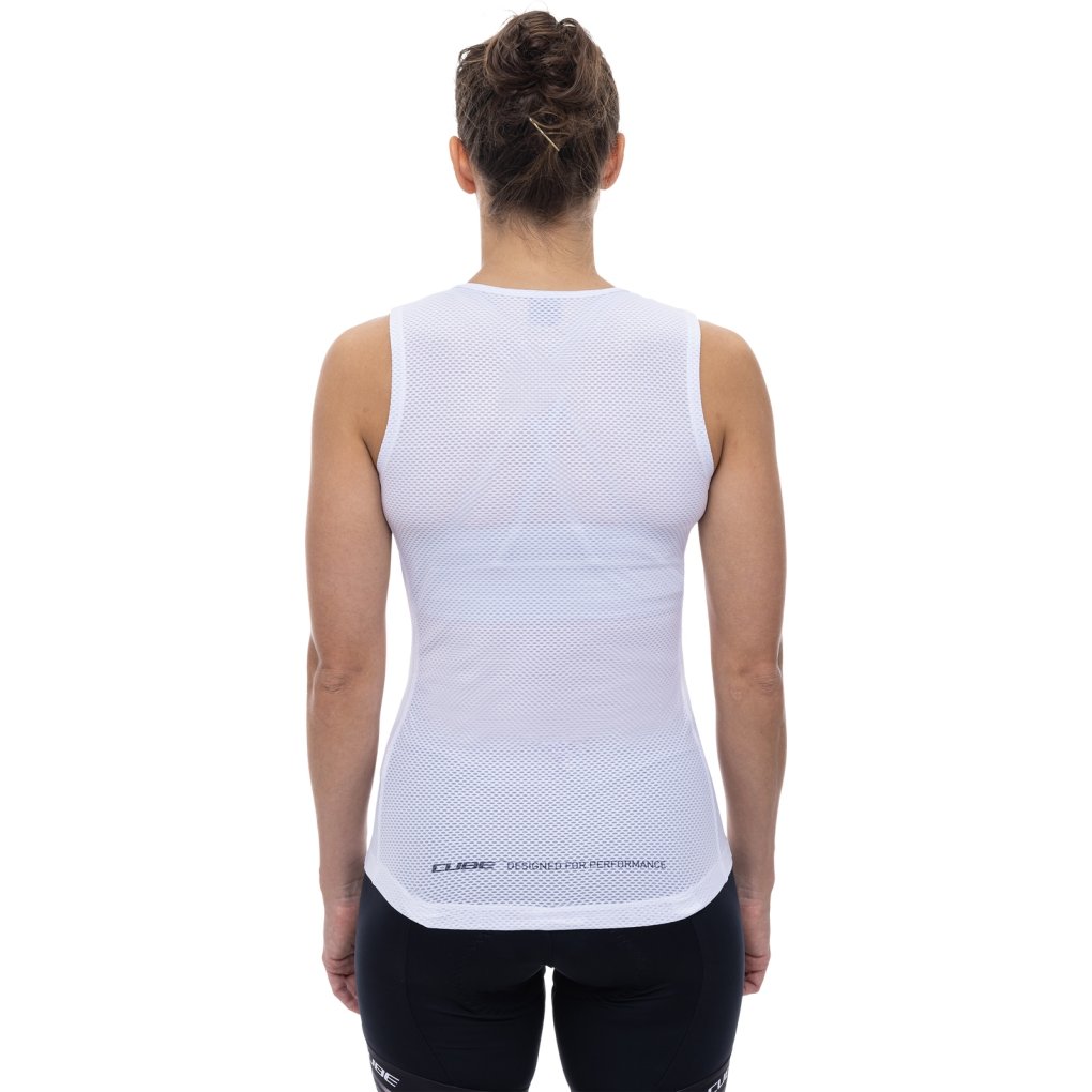 CUBE Sleeveless Mesh Baselayer Shirt Women - white