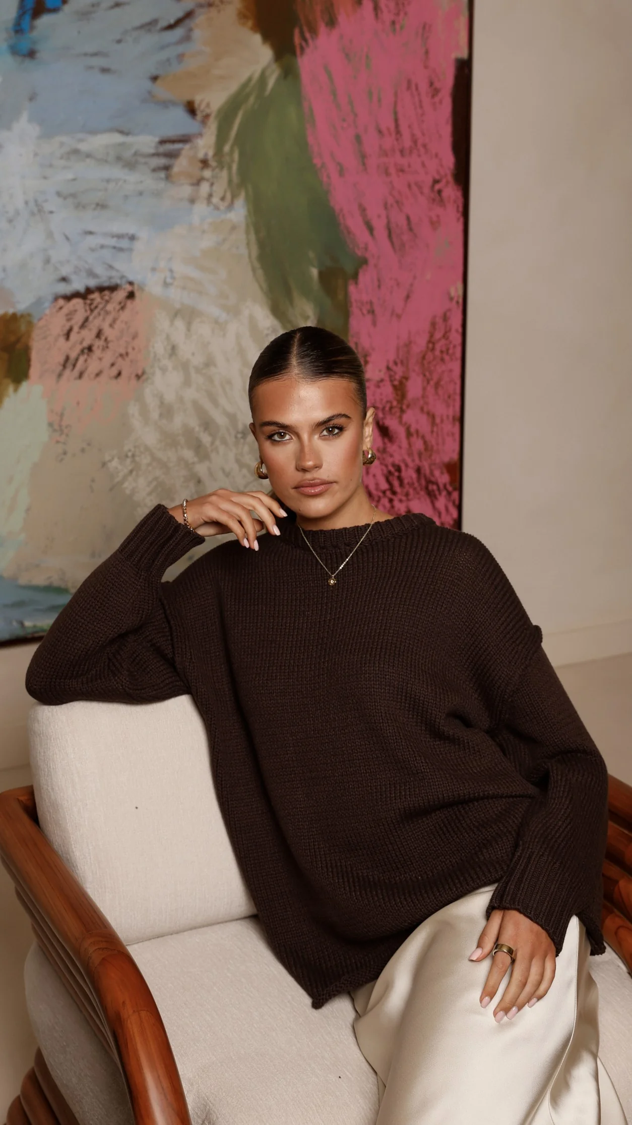 Delvine Knit Jumper - Chocolate