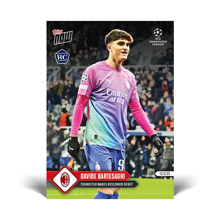 Topps UK - Davide Bartesaghi - Youngster makes Rossoneri debut - UCL TOPPS NOW® Card #84