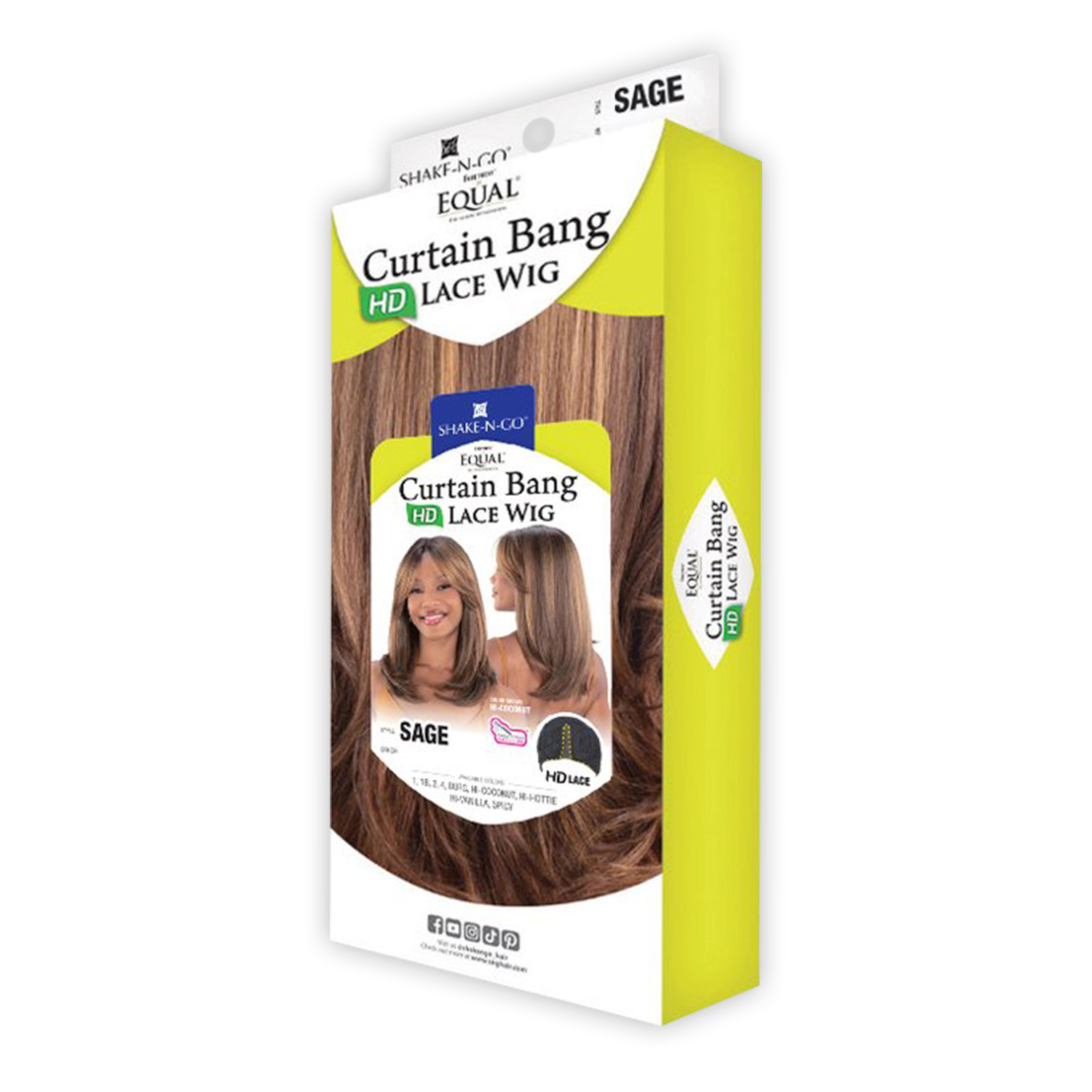 FreeTress Equal Curtain Bang HD Lace Front Wig Sage