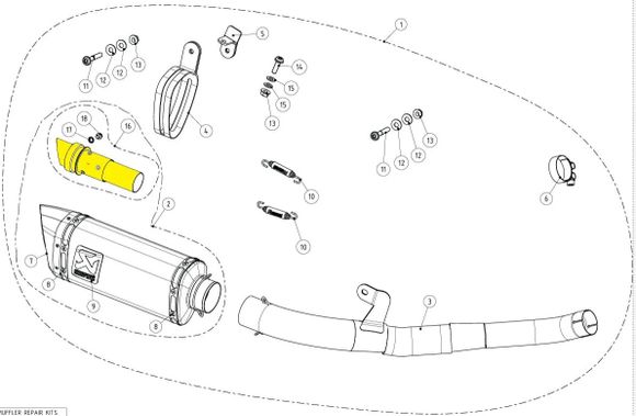 Akrapovic Insert decibel noise reducerRef: Sa00245A / 18602367